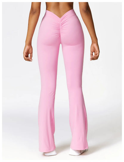 Yoga Leggings Flared Pants Women High Waist Slim Female Workout Long pant Gym Push Up Fitness Running Quick Dry SportWear