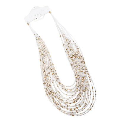 Multi Layer Bead Necklace Women Fashion Chain Girls Pendant Beads Choker Necklaces Elegant Jewelry Women Neck Chain Gift