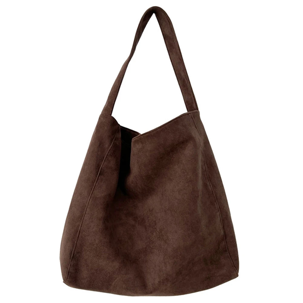 Women Underarm Bag Fashion Tweed Fabric Large Capacity Shoulder Bag Casual Handbag for Daily Office Use Solid Color Handbag