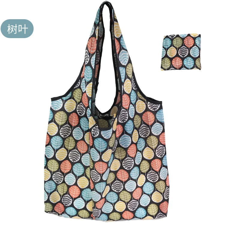 Reusable Shopping Bags Foldable Large Size Women Shopping Bags Totes Heavy Duty Washable Cloth Grocery Bags Eco-Friendly Bags