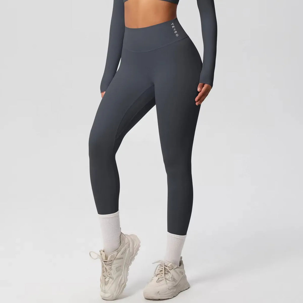 2025 Women's Alphabet Yoga Pants Double-sided High-waisted Quick-drying Fitness Wear Outdoor Running Leggings TEVEO summerr