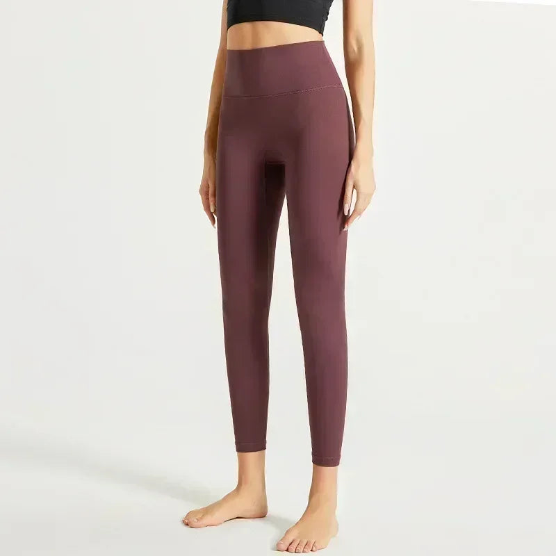 Yoga Pants No Embarrassment Line Sports Fitness Pants Tight Peach Lift Hip High Waist Nude Yoga Leggings