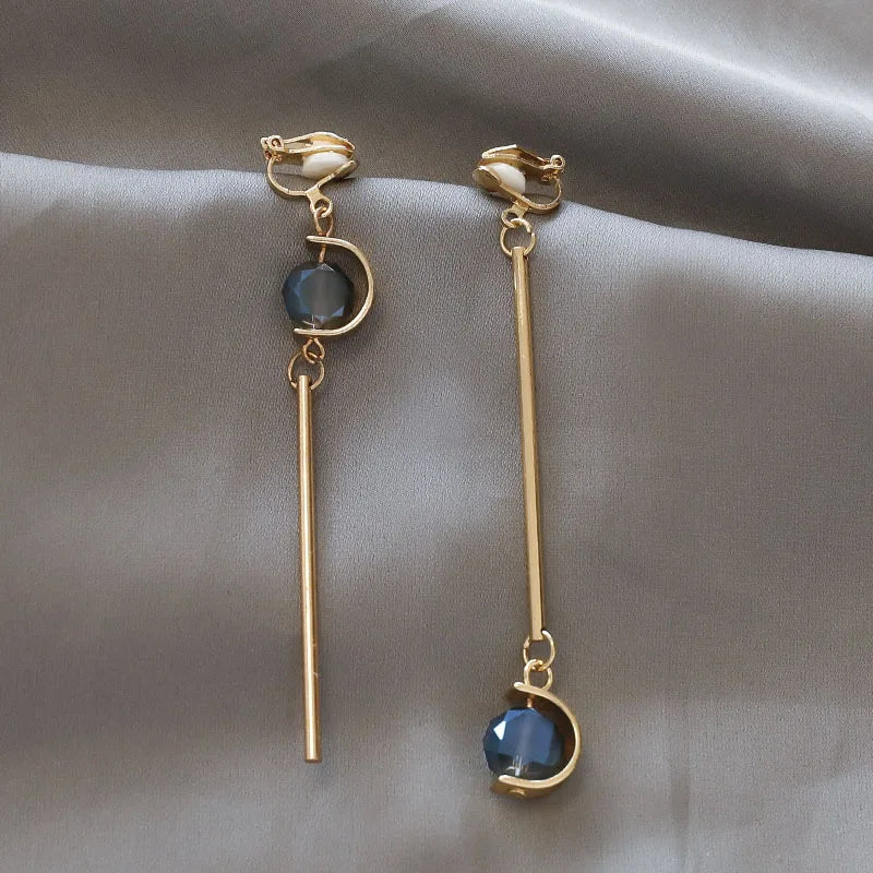 Korean Style Clip on Earrings No Pierced Earrings Women's Party Birthday Fashion Flower Heart Cute Cuff Earrings Ear Clip Gift