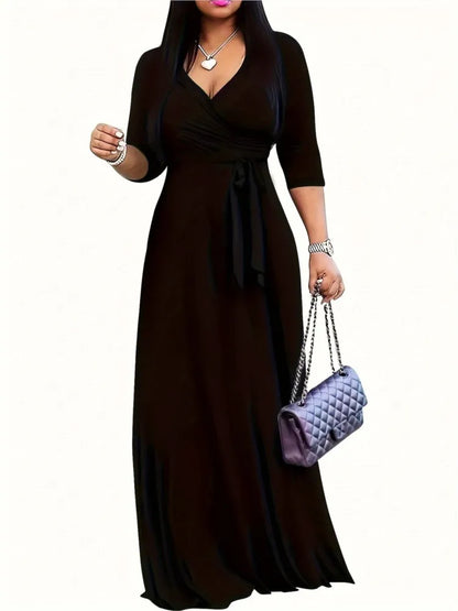 Women's Fashion Print Dress For Women Casual Sexy Deep V Neck Lace-Up Loose Dresses Robe Femme Summer Holiday Womens Clothing