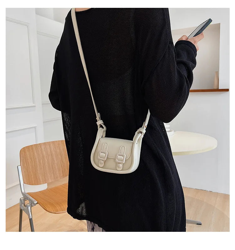 Women Bags Trendy Fashionable Retro Shoulder Bag Casual Crossbody Bag Children Messenger Bag Kids Bags for Girl Solid Wallet 가방