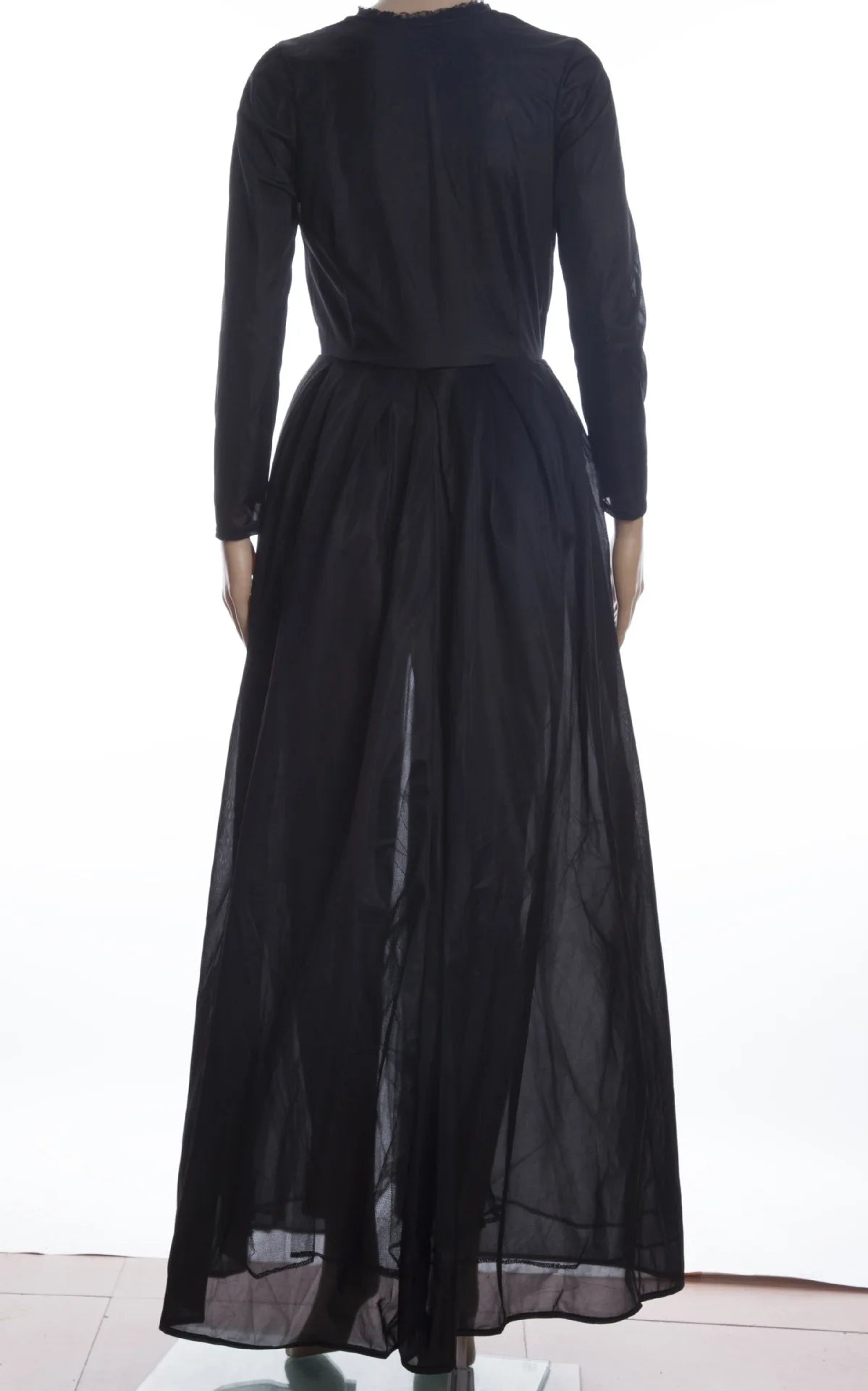 Women Sexy Dress Two Piece Sets Lace Hollow Out Spliced Long Dresses Full Sleeve Tight Waist Gown Evening Vestidos Party Prom