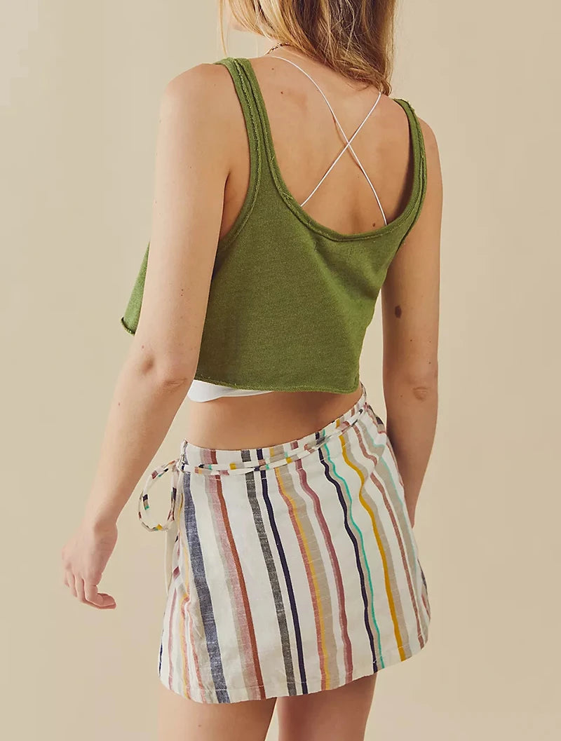 100% Cotton Tops For Women 2024 Casual Sleeveless Women Summer Top Streetwear Sexy Crop Tops Ladies Aesthetic Clothing