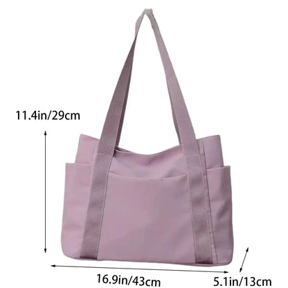 Women's Bag Solid Color Tote Bag Commuting Shoulder Bag Leisure Simple Mommy Go Out Bag Large Capacity Nylon Handbag