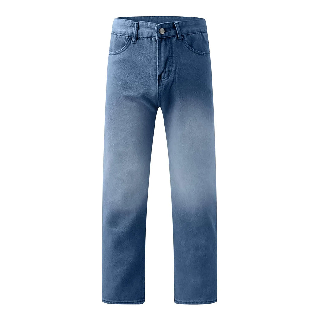Women Fashion Denim Jeans Retro Ladies Loose Straight Pants Mid Waist Button Pocket Trousers Casual De Mujer Pantalon Femme