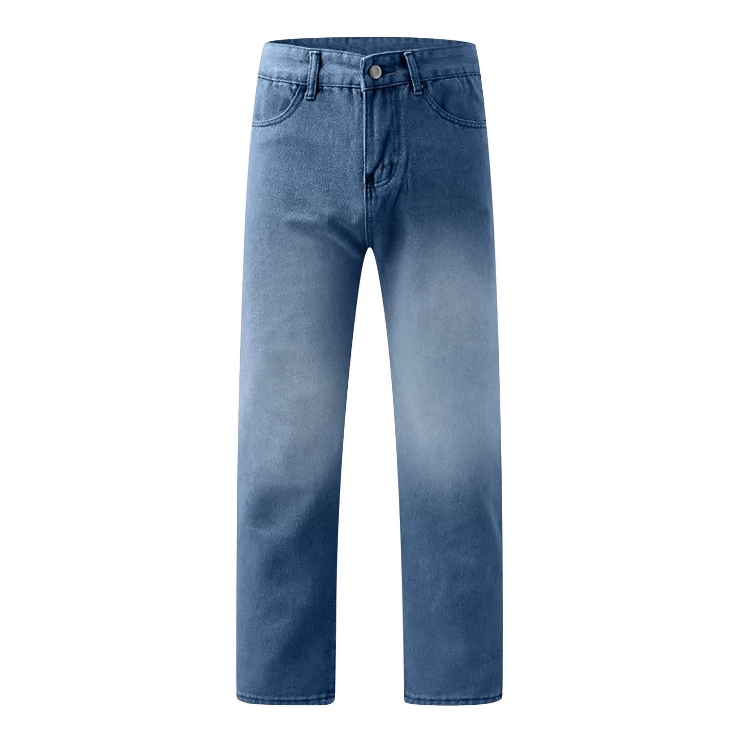 Women Fashion Denim Jeans Retro Ladies Loose Straight Pants Mid Waist Button Pocket Trousers Casual De Mujer Pantalon Femme