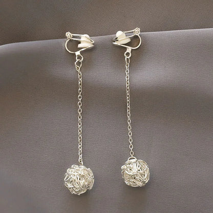 Korean Style Clip on Earrings No Pierced Earrings Women's Party Birthday Fashion Flower Heart Cute Cuff Earrings Ear Clip Gift