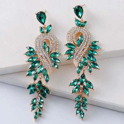 1 Pair Dangle Earrings Faux Crystal Stud Earrings Jewelry Elegant Long Drop Earrings Brincos Pendant Jewelry Ear Accessories