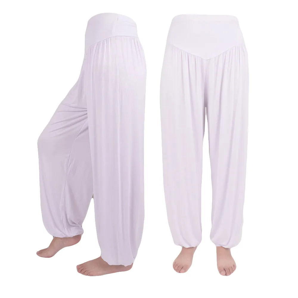 2024 Women Yoga Pants Women Elastic Loose Soft Yoga Sports Pants Casual Pants for Women Middle Waisted Cotton Blend Trousers