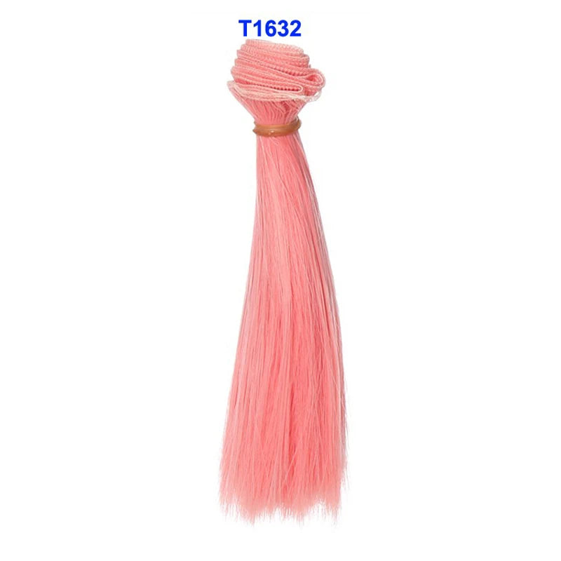1pcs  Wig Refires Bjd Hair 15cm*100CM Black Gold Brown Green Pink Color Straight Wig Hair for 1/3 1/4 BJD Diy