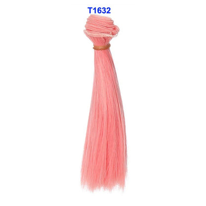 1pcs  Wig Refires Bjd Hair 15cm*100CM Black Gold Brown Green Pink Color Straight Wig Hair for 1/3 1/4 BJD Diy
