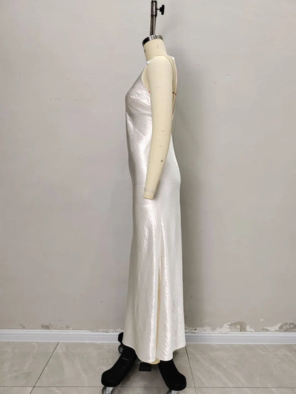 Fashion Women Dresses Exquisite  Chic Prom Gowns High Quality Elegant Sleeveless Ankle Length Slim Fit Evening Party Dresses