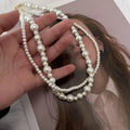 New Trendy Vintage Pearl Multi Layered Pearl Bead Necklace for Women Sweet Elegant Party Jewelry Wedding Gifts