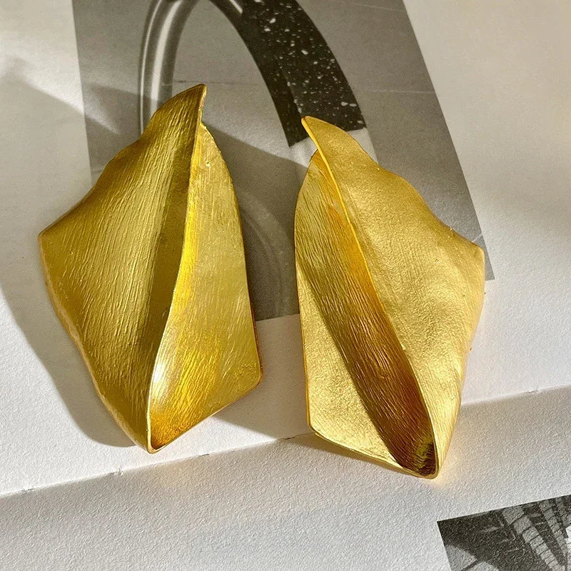Trendy Jewelry European and American Design Exaggerative Metal Geometric Earrings For Women Party Gifts Ear Accessories