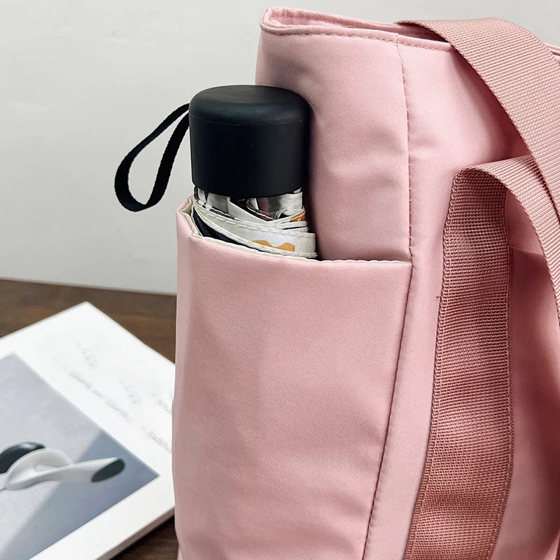 Women's Bag Solid Color Tote Bag Commuting Shoulder Bag Leisure Simple Mommy Go Out Bag Large Capacity Nylon Handbag