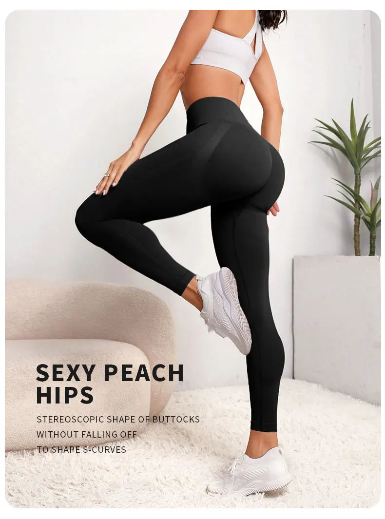 New High Waist Yoga Pants for Women - Tummy Control Leggings, Stretchy Soft Workout Running Pants, Comfortable Gym Sports Pants"