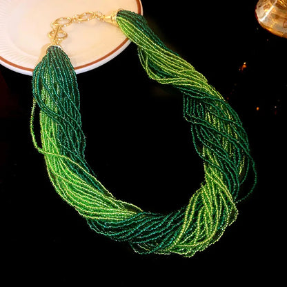 Bohemia Multilayered Necklace for Women Vintage Korean Fashion Beads Collares Para Mujer Elegant Sweet Jewelry