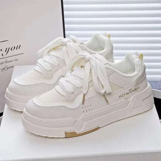 Women's Shoes Platform Sneakers Autumn New White Shoes Fashion Non Slip Casual Shoe Breathable Lace-up Women Vulcanized Shoes