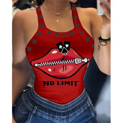 Y2K Vest Sexy Camisole Top Printed Vest 25 Colors Size 6 Spicy Girl Sexy Tight Summer U-Neck Basic Versatile Fashion Camis Tops
