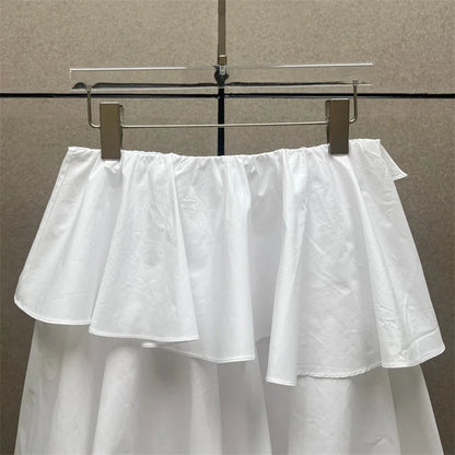 Women's skirt New irregular ruffle edge slim fit women's half skirt for summer 2025 High waist slim pure cotton long skirt y2k