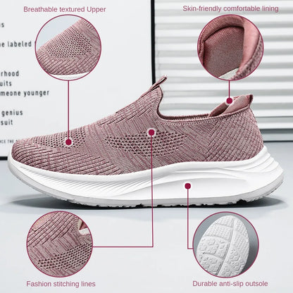 Women's Shoes 2024 Spring New Lightweight, Comfortable, and Fashionable One Step Anti slip Leisure Breathable Walking Shoes