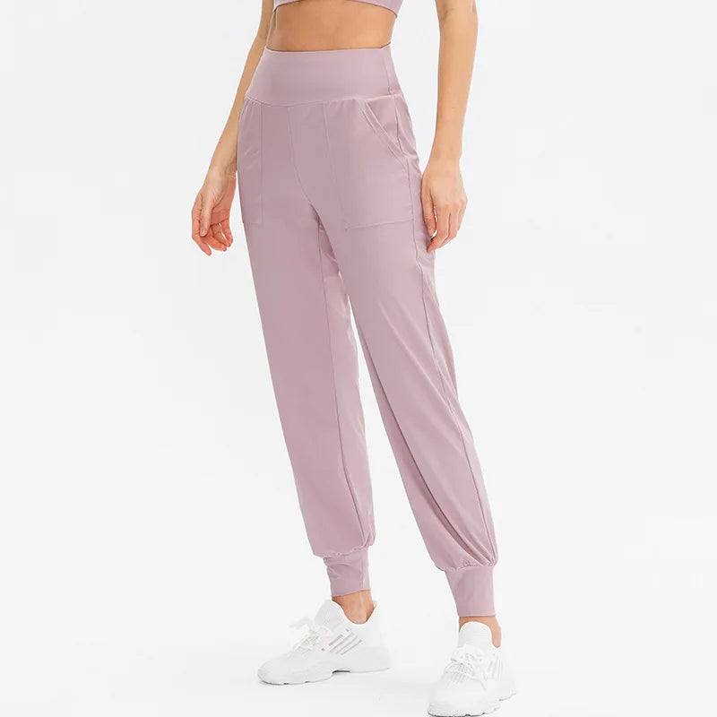 Women Loose Yoga Pants Running Sports Training Trousers with Pocket Casual Quick Dry Fitness Pants Thin for Spring Summer