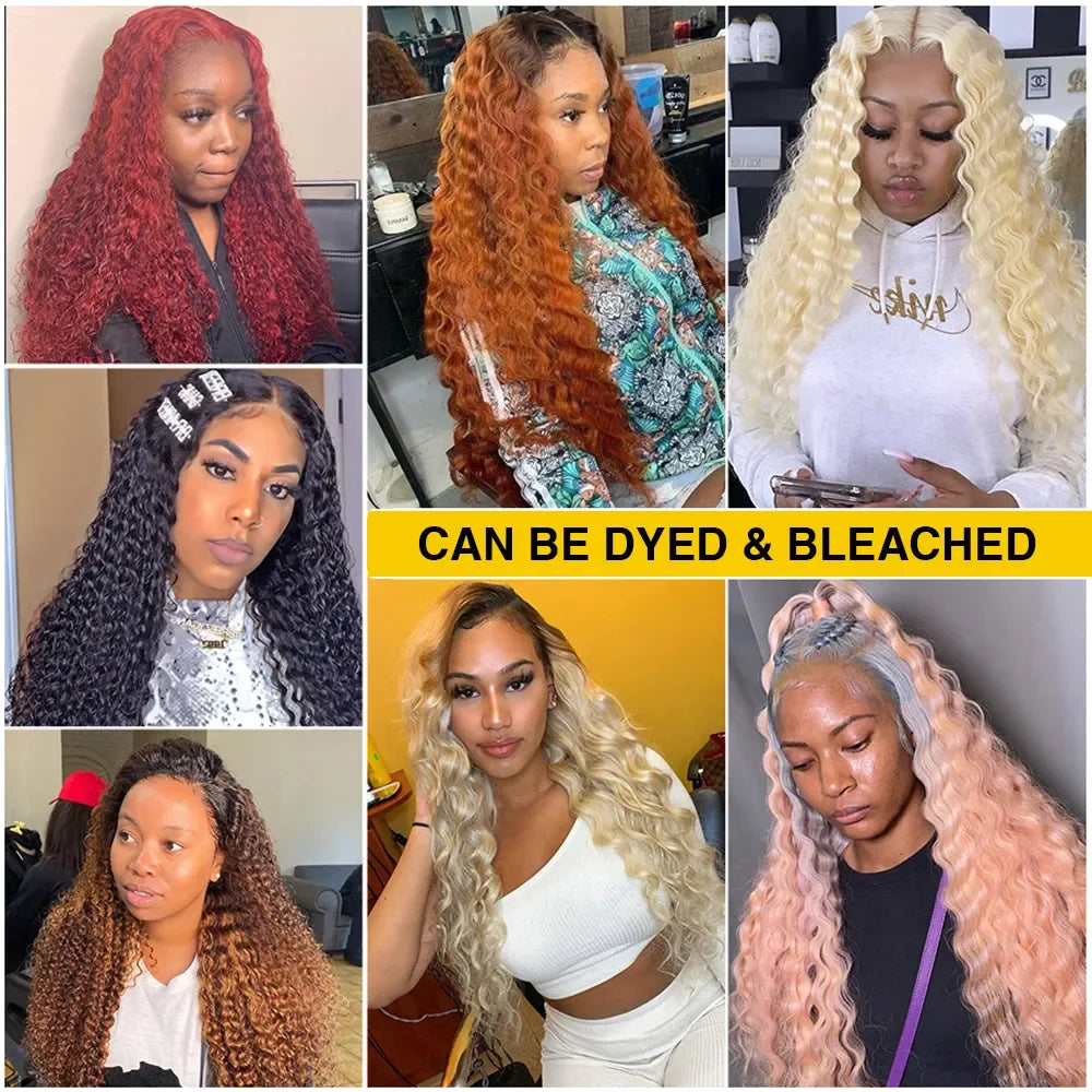 Invisi Strap Water Wave High 250 Density 360 Full Lace Front Kinky Curly Wig 30 inch Black Human Hair Drawstring Snug Preplucked