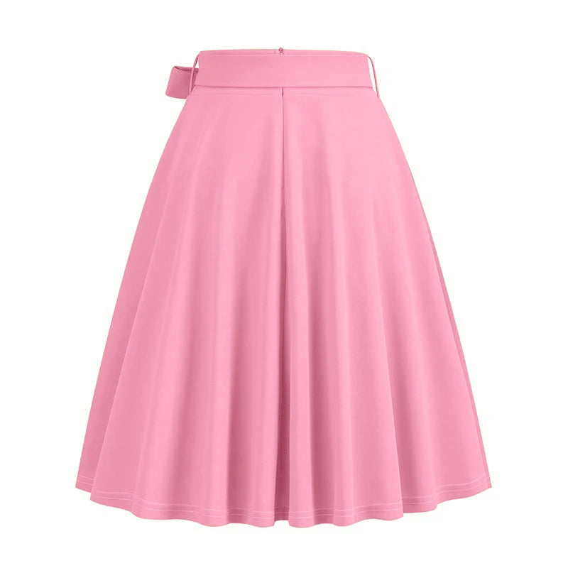 Skirts Women 2025 selling summer solid color sashes vintage Herben-style stranding skirts women's clothing