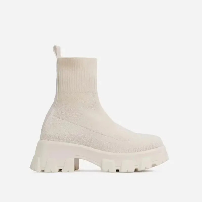 Women's Socks Shoes 2025 Spring Autumn New Fashion Breathable Casual Wedges Platform Ankle Boots Zapatos De Mujer  Boots