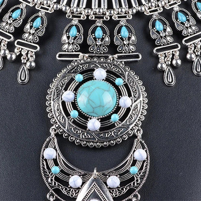 European American Exaggerated Pendant Necklace for Women Vintage Baroque Sexy Choker Collar Charm Statement Necklaces Jewelry