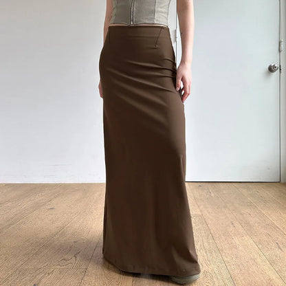 Skirts Women Long Skirt A Line Slim Bodycon Streetwear Club High Waist Sexy Elegant Splice Y2k Sheath Party Night Summer 2025