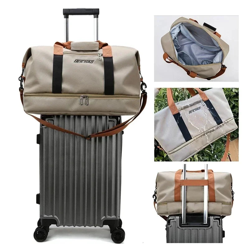 Fashion Travel Bags For Women Large Capacity Men's Sports bag Waterproof Female Messenger Bag Dry And Wet Dropshipping