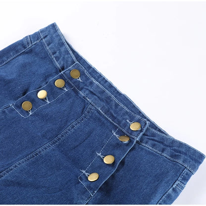 Sexy Stretchy Jeans Women High-waisted Double Breasted Slim Denim Pants Elastic Waist Female Fashion Tight Skinny Denim Trousers