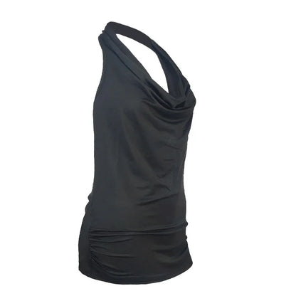 Tank Top Women Drape V Neck Sexy Tanks Camis Skinny Backless Pink Corset Tee Shirt Femme Tops Woman T-shirt