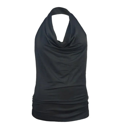 Tank Top Women Drape V Neck Sexy Tanks Camis Skinny Backless Pink Corset Tee Shirt Femme Tops Woman T-shirt