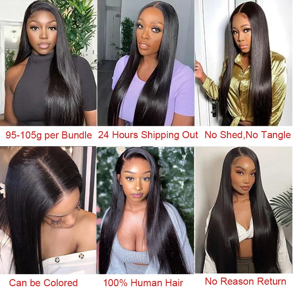Peruvian Hair Weave Bundles 100% Human Hair 1B Hair Extension 1/3 Hair Bundles For Women No Shedding No Tangle Hair Bundles