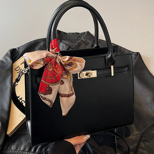 2025 New! Women's Red Tote Bag - Light Luxury, Large Capacity, Elegant Design, Versatile for Work & Party, Premium PU Leather