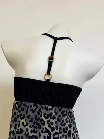 Women Clothing Summer Crop Tops 2025 Ropa Mujer Halter Backless TLoose Vest Sweet Korean Camis Korean Leopard Print Sexy Tanks