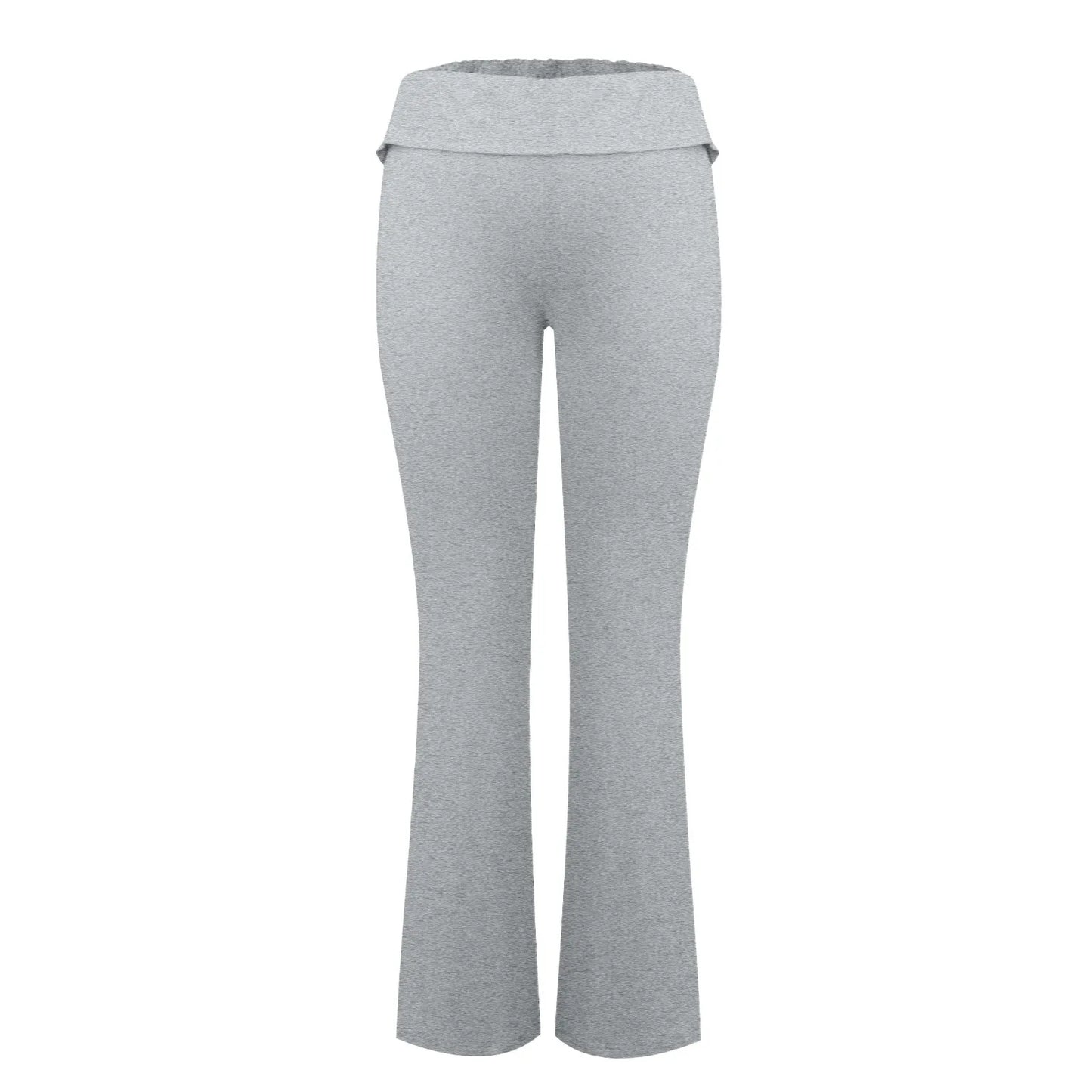 Long Pants Women Fashion Trousers Solid Elastic Leggings Flare Bottoms High Waist Wide Leg Athletic Yoga Bell Pants Summer