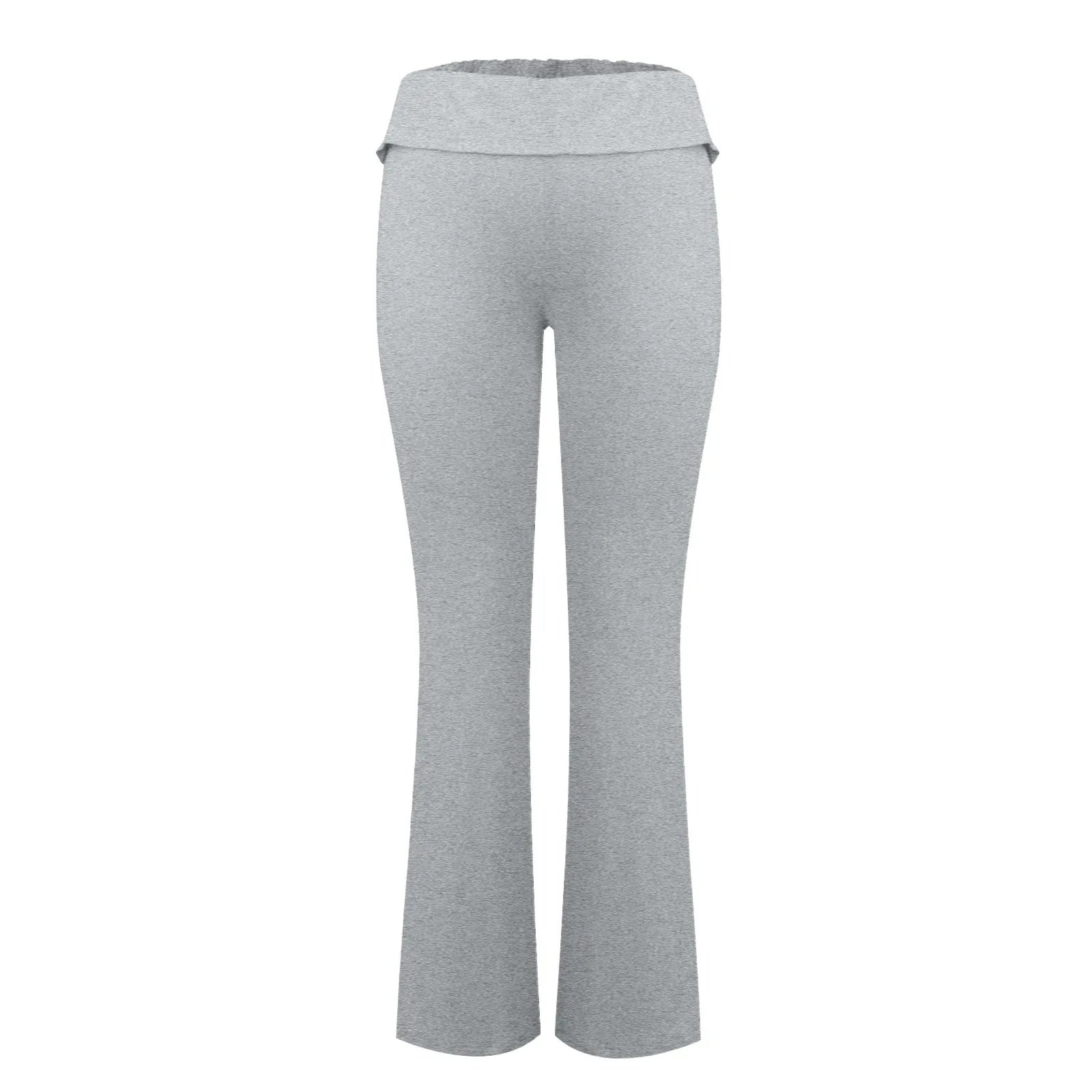 Long Pants Women Fashion Trousers Solid Elastic Leggings Flare Bottoms High Waist Wide Leg Athletic Yoga Bell Pants Summer