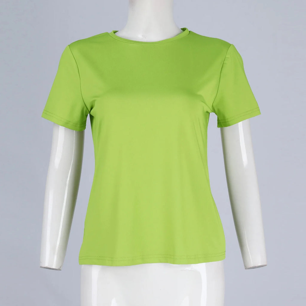 Women Sexy slim fit tops Short Sleeve Soild Sexy Tee blouse Slim Fit Tight Crop-Top t Shirt clothes for women top mujer traf