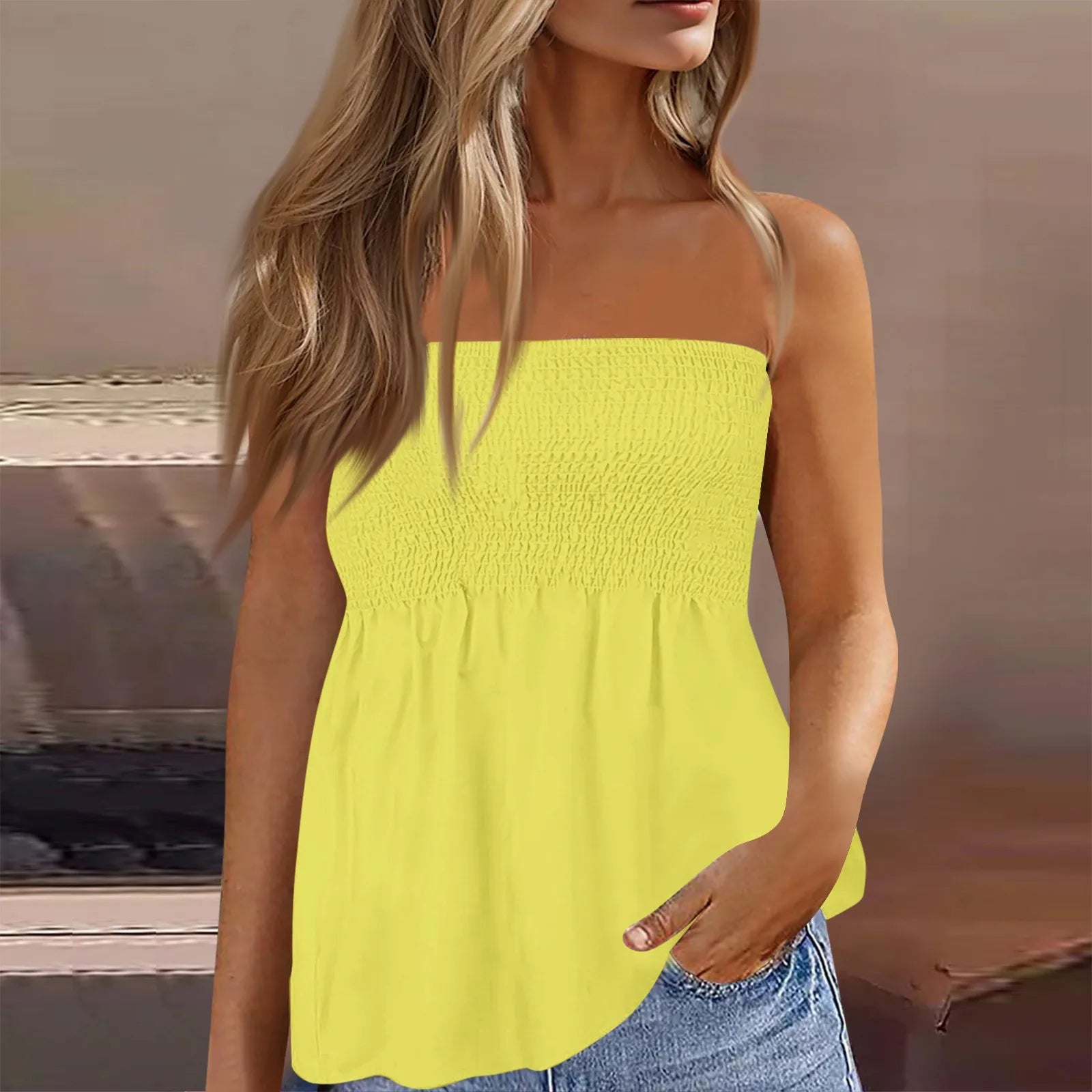 Women Clothes Off Shoulder Corset Tops Summer 2025 T-Shirts Vintage Aesthetic Clothing Women Tube Top Streetwear Sleeveless Top
