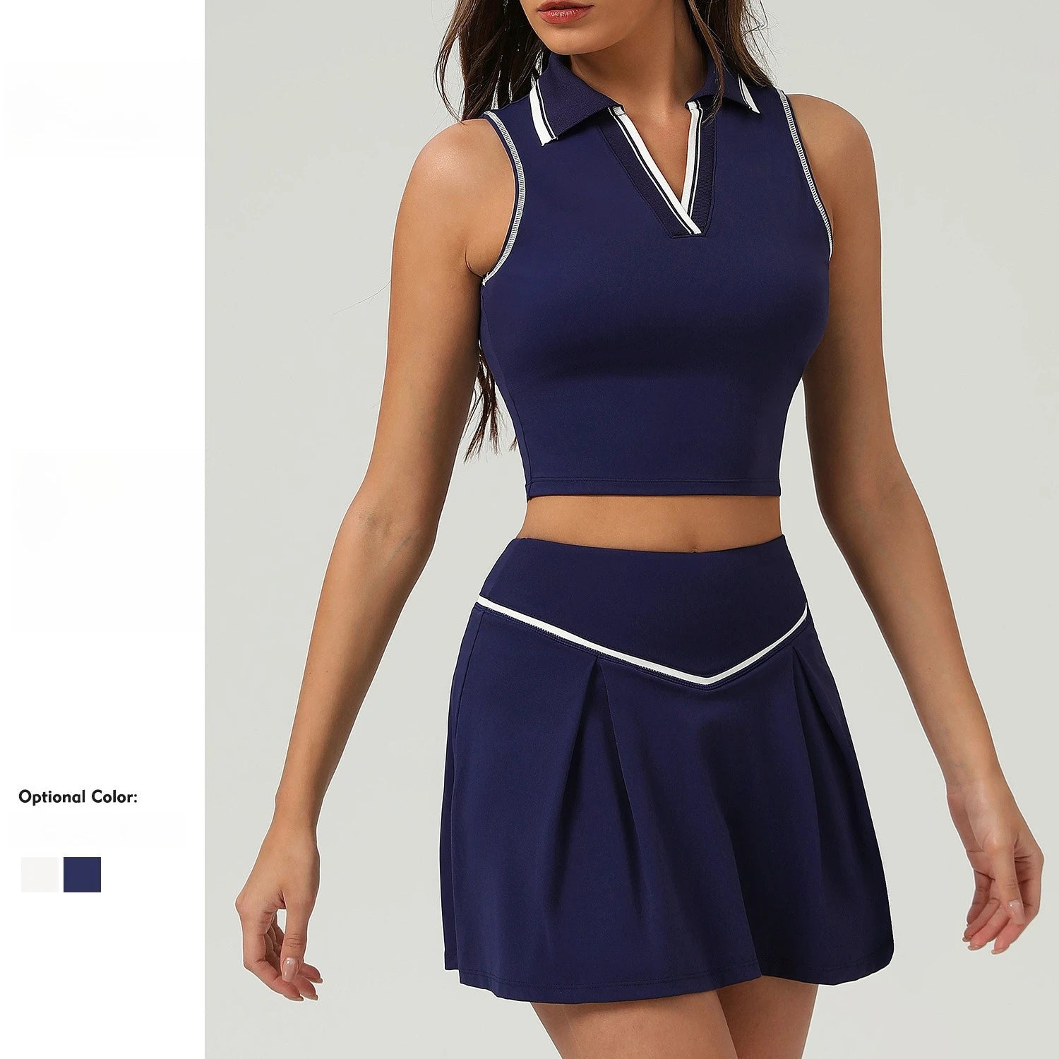 Tennis Skirt Sets Sports Fitness Golf Badminton Running Leisure Sports Short Skirts Workout Clothing Gym Yoga Suits for Women