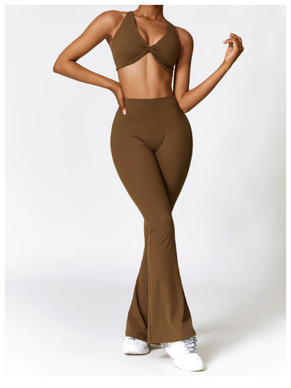 Yoga Leggings Flared Pants Women High Waist Slim Female Workout Long pant Gym Push Up Fitness Running Quick Dry SportWear