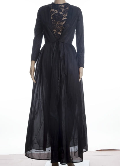 Women Sexy Dress Two Piece Sets Lace Hollow Out Spliced Long Dresses Full Sleeve Tight Waist Gown Evening Vestidos Party Prom