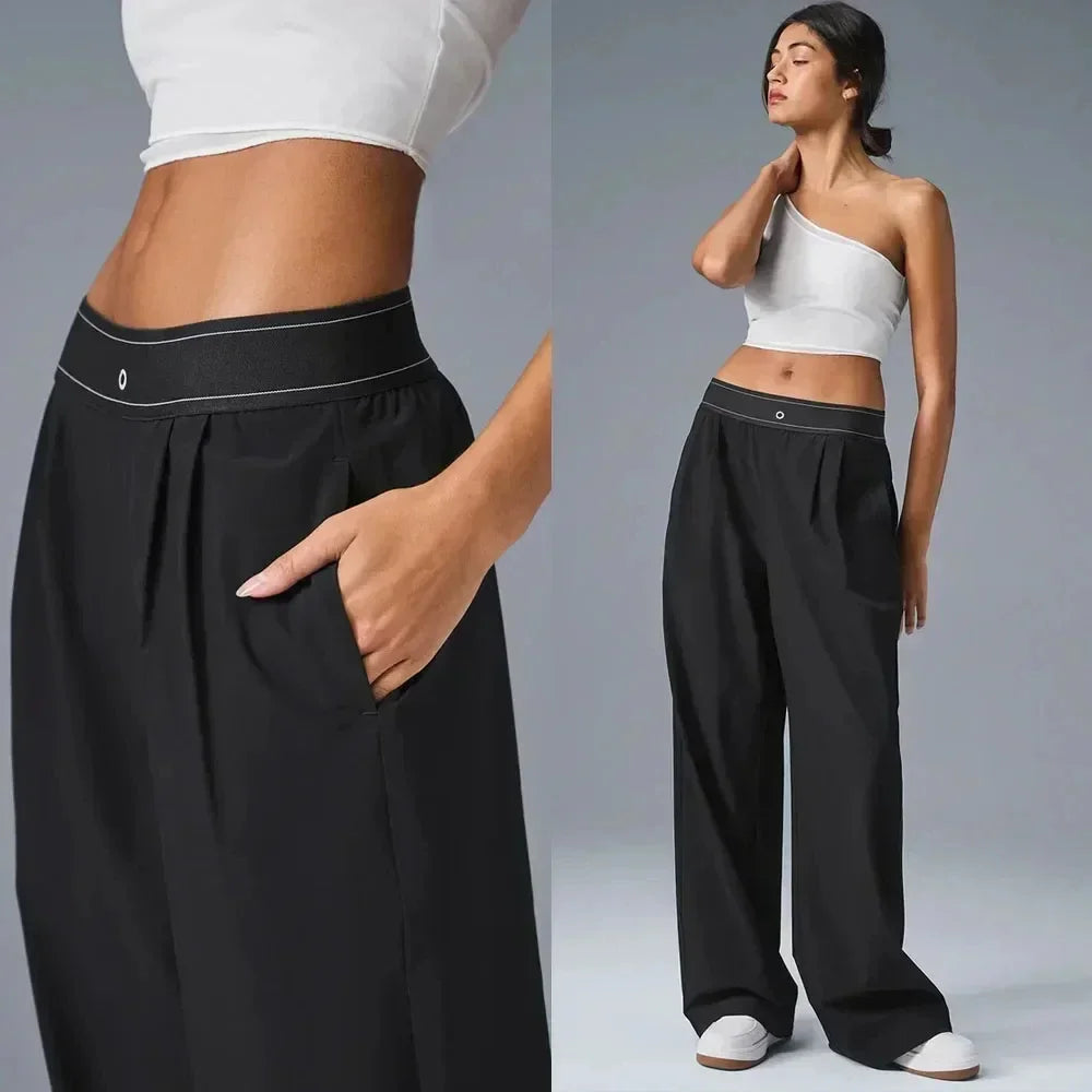 Yoga Pants Women's Sports Pants Casual Pants Breathable Classic Style Pants Outdoor Loose and Comfortable Straight Leg Pants